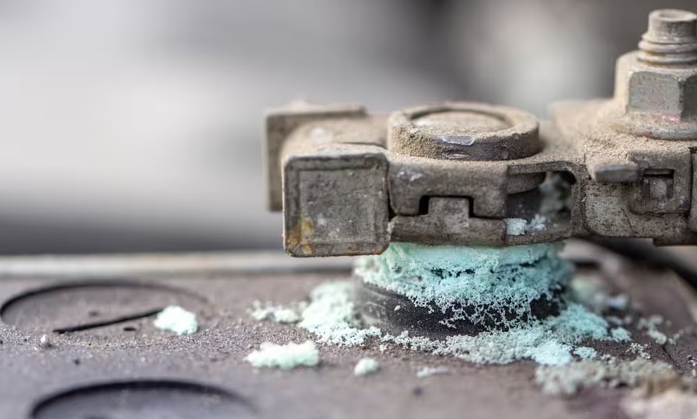 Corroded battery should be replaced