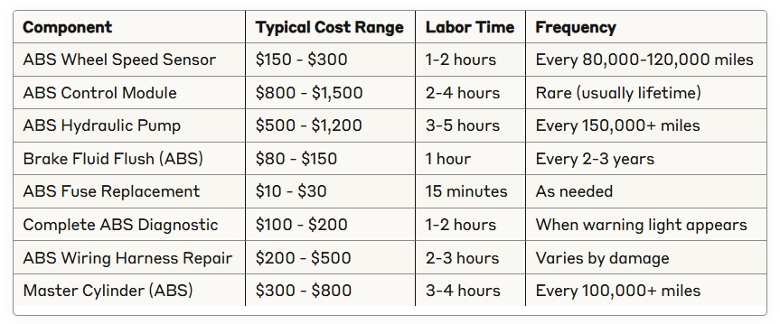 abs brakes cost