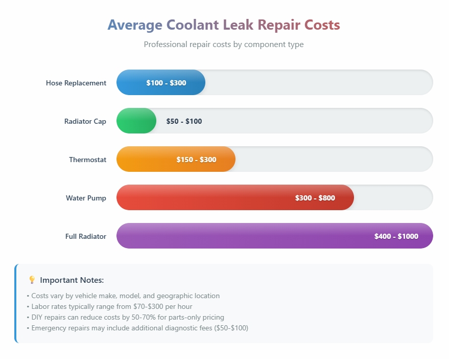 coolant leak repair cost